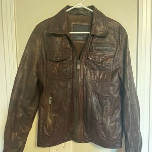 Zara Leather Men’s coat Size US S For sale!!